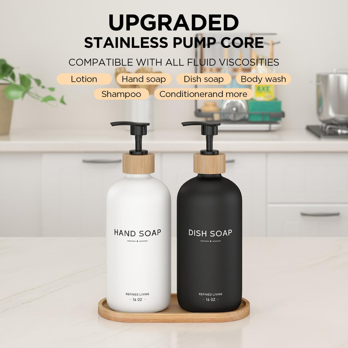 Hand and Dish Soap Dispenser Set (2 Count)