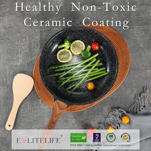 Nonstick Ceramic Frying Pan Skillet with Lid