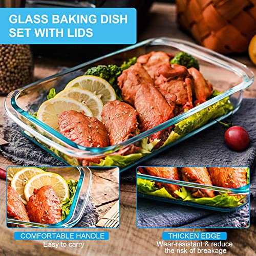 8 Pieces Glass Baking Dish with Lids (8 Count)