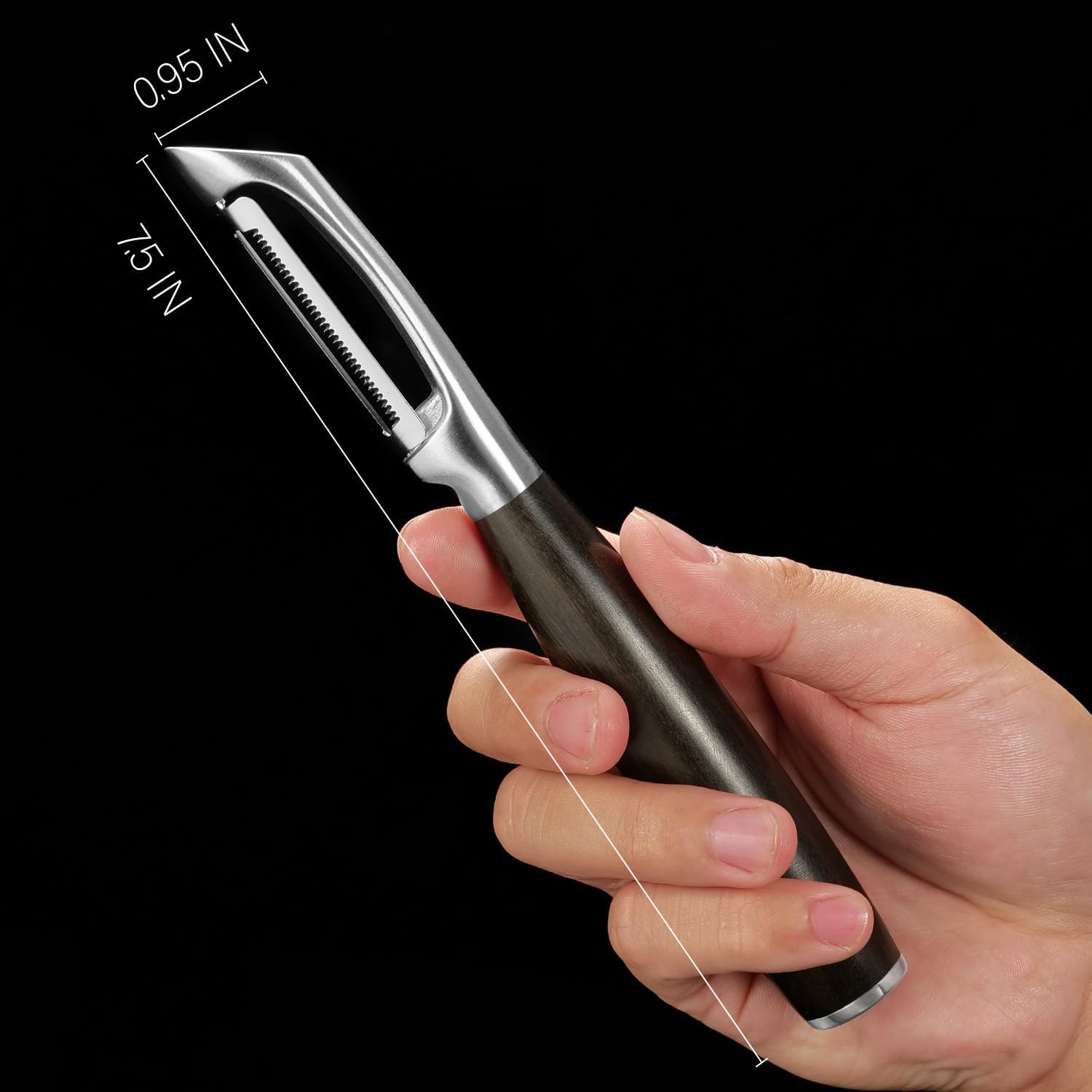 Serrated Blade Premium I Type 304 Stainless Steel Multifunctional Kitchen Peeler Real Wood Handle Ultra Sharp Blade Vegetable Potato Apple（Agarwood） - Culinary Roots