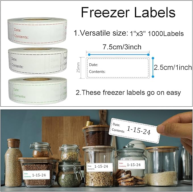 Freezer Labels 4 Rolls 2000pcs