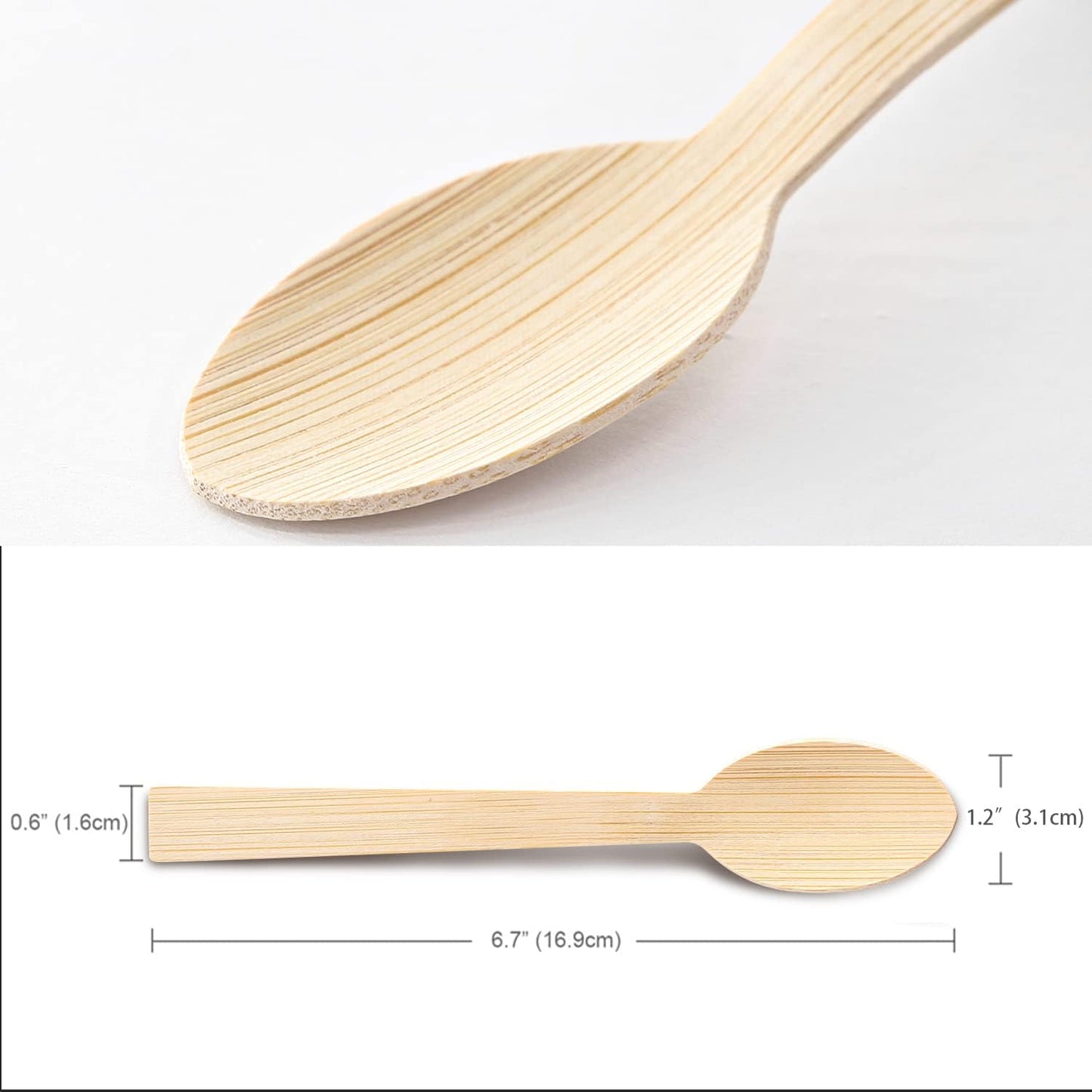 Bamboo Utensils- 2000 PK Bamboo Spoons for Eating Disposable 100% Compostable Eco Friendly Biodegradable Renewable Natural Travel Cutlery 6.7" Spoon Bulk for Party/Wedding/Camping/Travelling