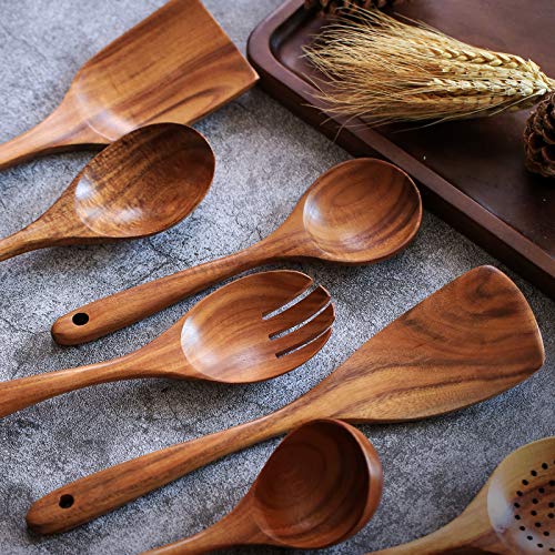 Wooden Non Stick Kitchen Pan Toolset 7 Pieces Set (7 Count)