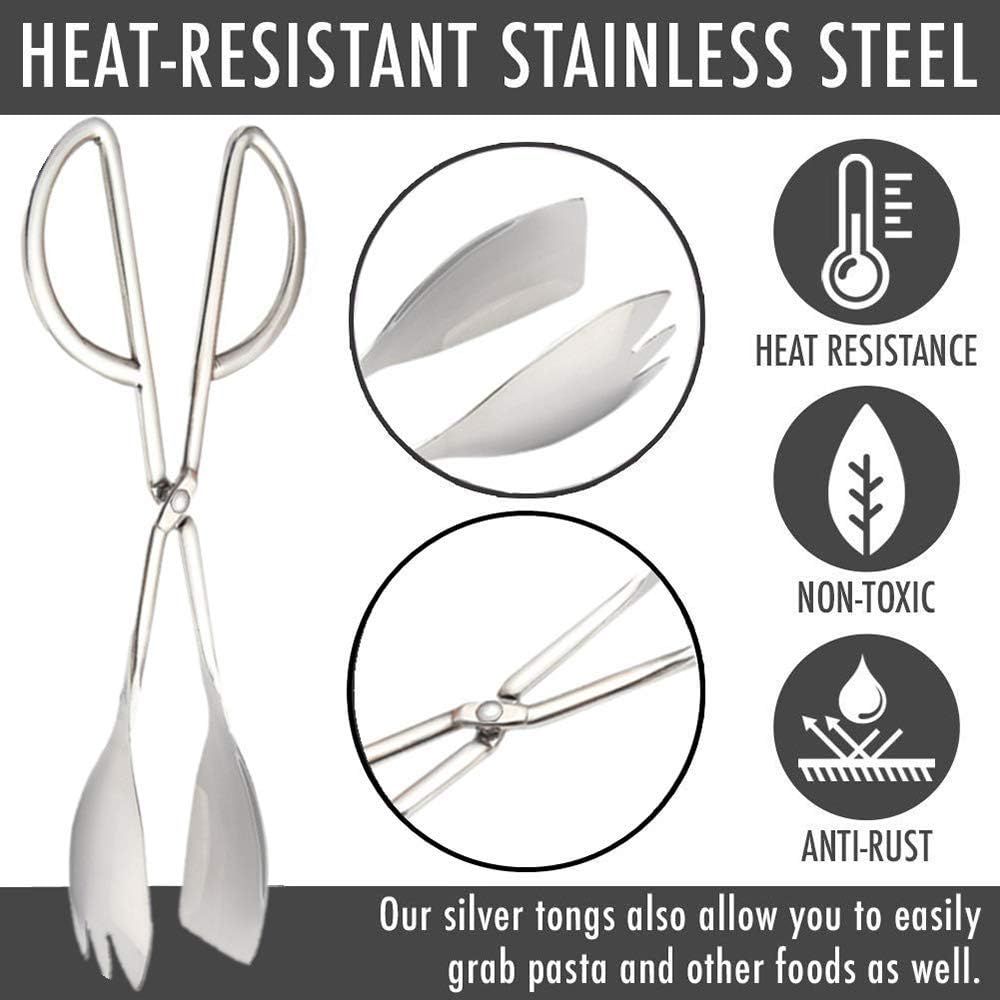 Stainless Steel Buffet Tongs - Set of 2, 10.3' - Culinary Roots