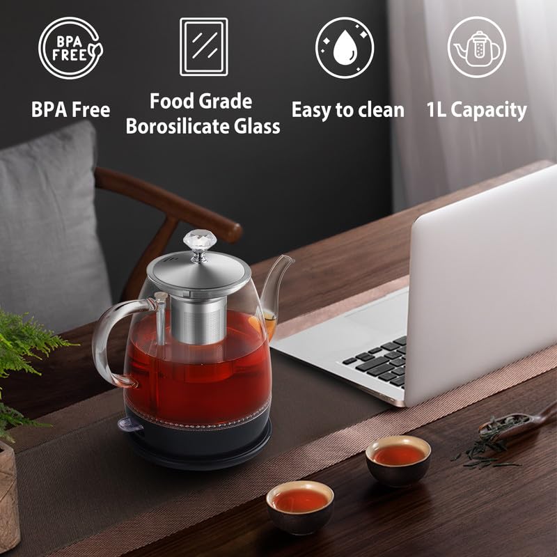1L Glass Electric Kettle