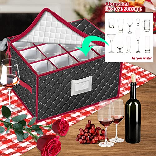 Christmas Stemware Storage Cases with Dividers (2 Count)