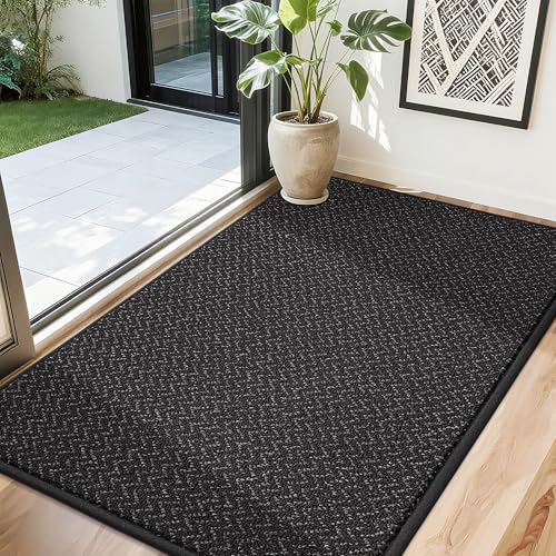 Dirt Trapper Door Mat 32"x48" Non Slip Washable Black