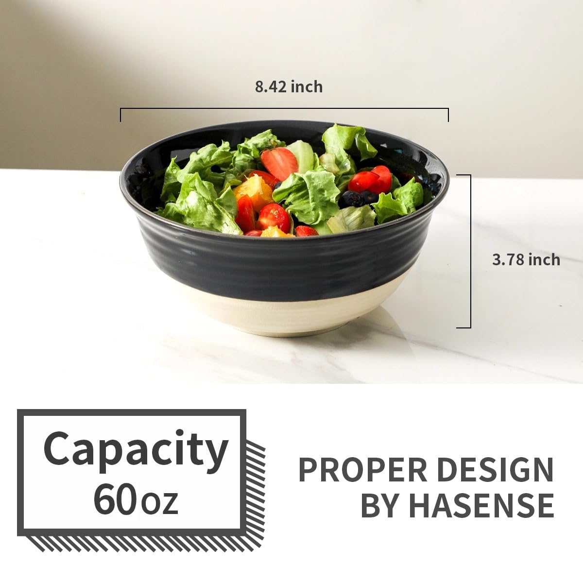 Large Porcelain Serving Bowls Set of 2 (2 Count)