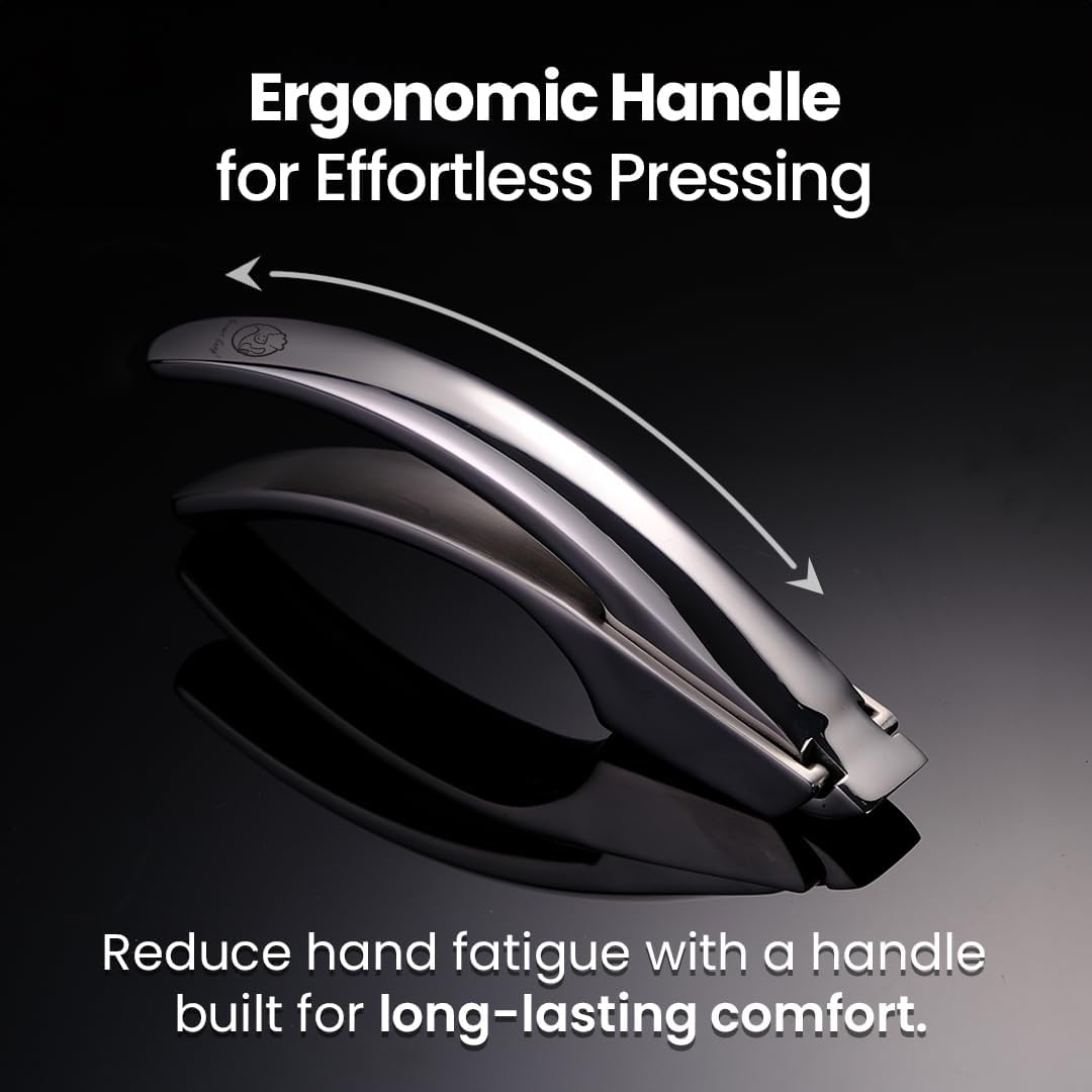 No Peeling Required Garlic Press Stainless Steel with Detachable Handle for Fine Mincing-Premium Garlic Mincer Tool, Rust-Proof, Easy to Clean, Dishwasher Safe Garlic Crusher with Lifetime Replacement - Culinary Roots