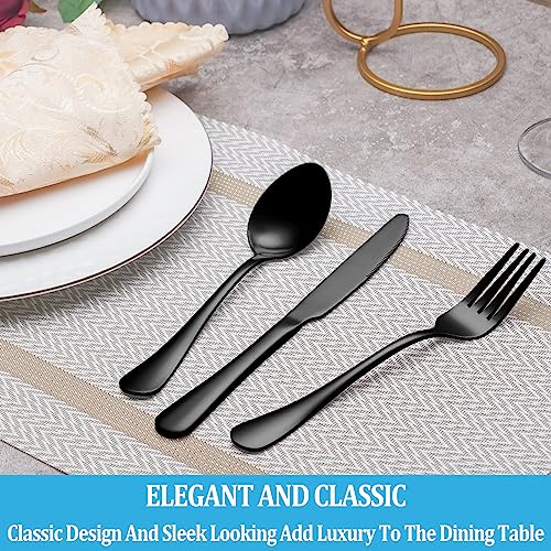 40 Pcs Black Silverware Set (40 Count)