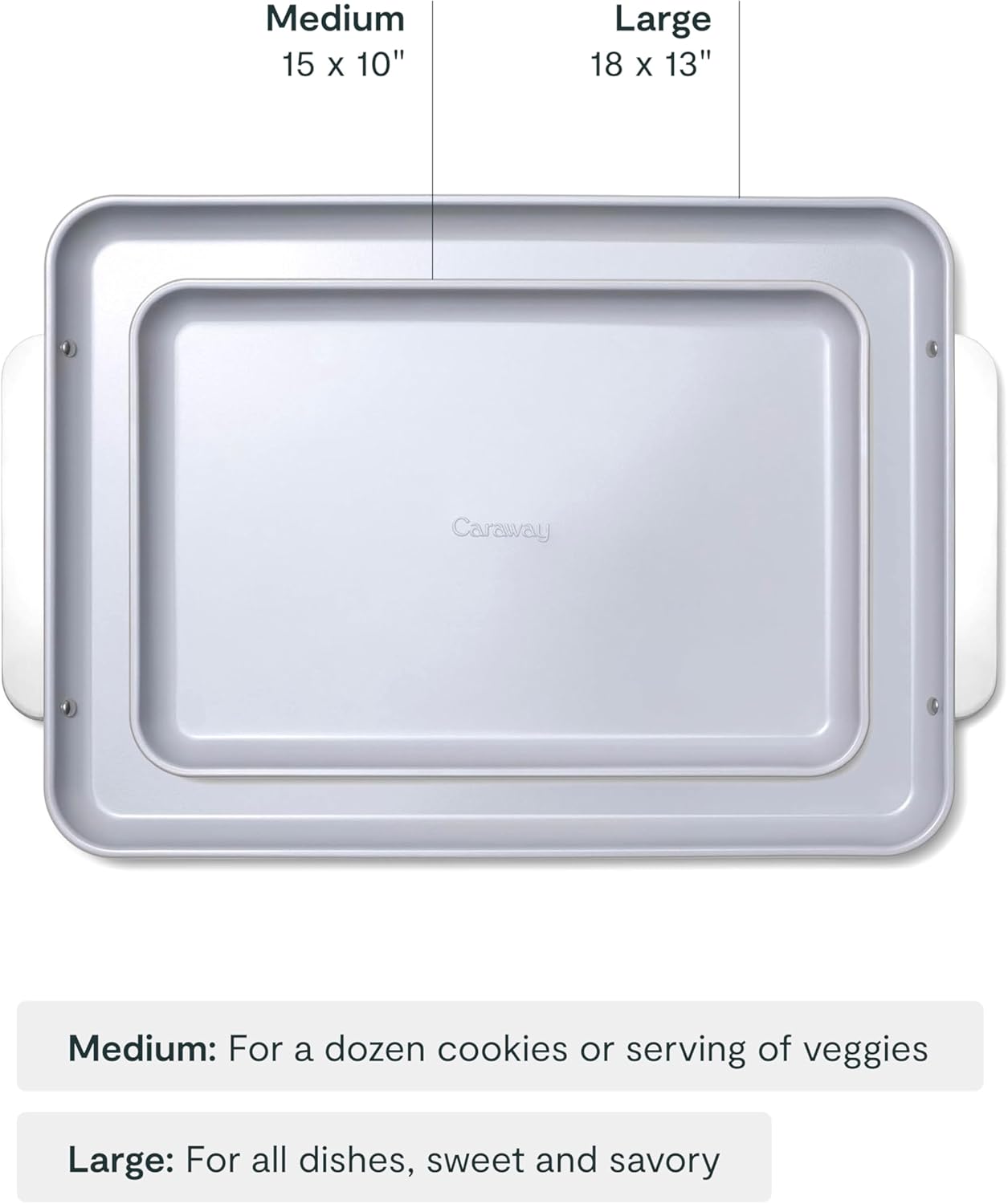 Caraway Non-Stick Ceramic Baking Sheet Duo - Naturally Slick Ceramic Coating - Non-Toxic, PTFE & PFOA Free - 18 x 13" Large & 15 x 10" Medium - Slate - Culinary Roots
