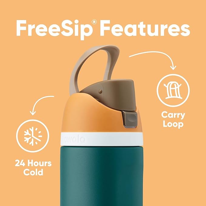 Owala FreeSip Insulated Stainless Steel Water Bottle with Straw for Sports, Travel, and School BPA-Free Sports Water Bottle, 40 oz, Citrus Crush | Insulated, with Straw, for Sports, Travel, and School, BPA-Free