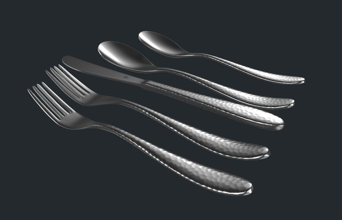 Hammered Silverware Set