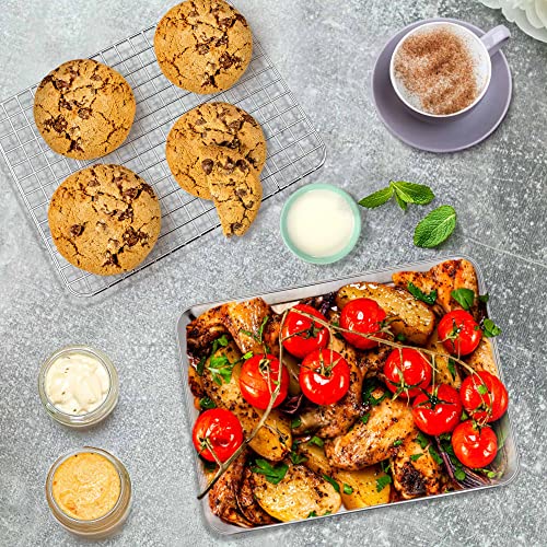 9 Inch Toaster Oven Pan Tray with Wire Rack