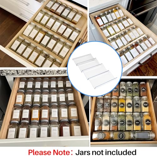 Clear Spice Drawer Organizer (4 Count)