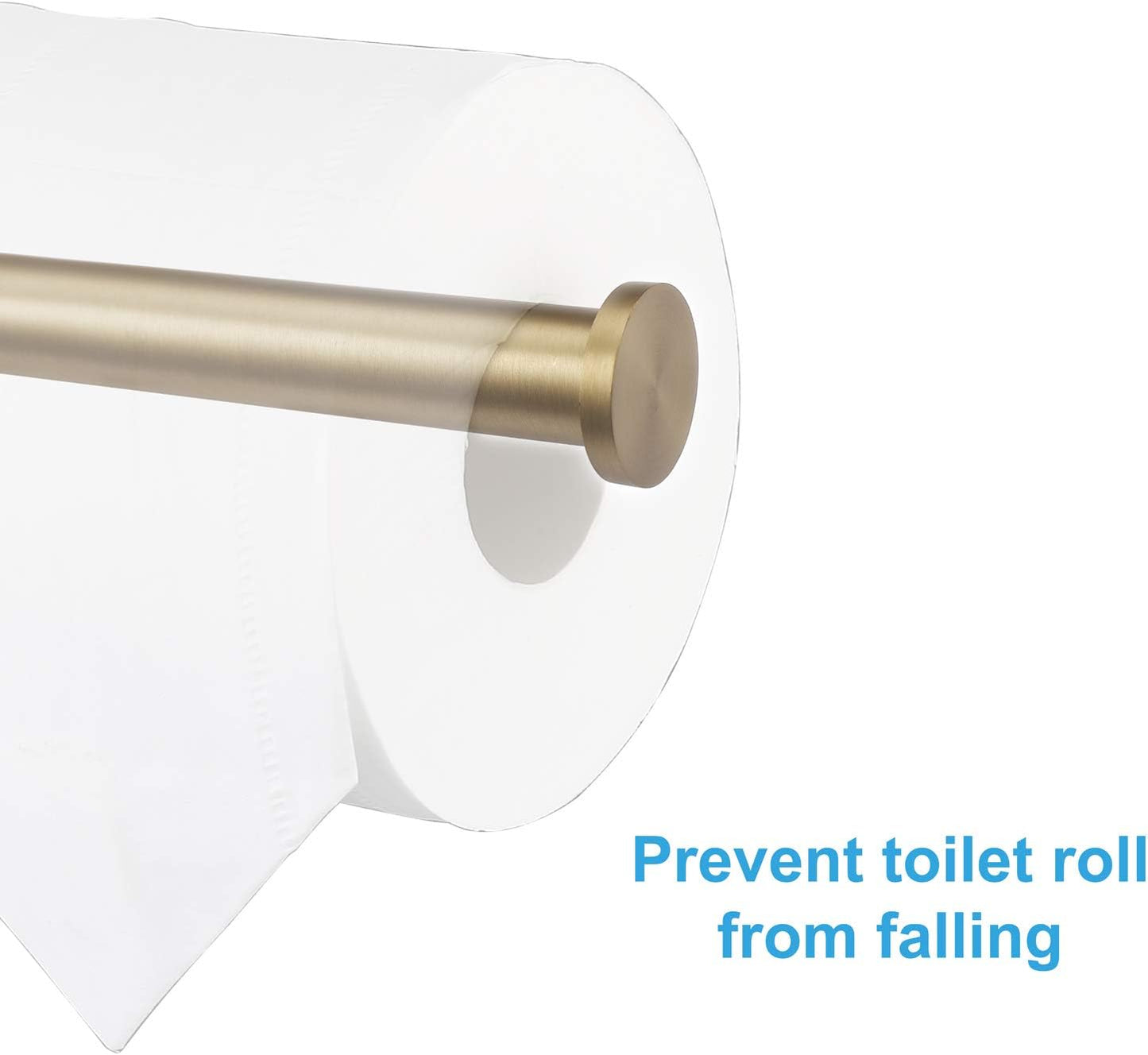 TASTOS Toilet Paper Holder SUS304 Stainless Steel Round Size Brushed Gold 2 Pack