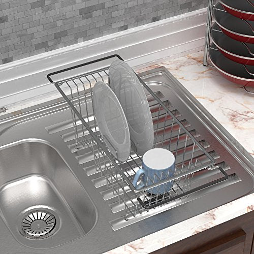 Stainless Over Sink Counter Top Dish Drainer Drying Rack
