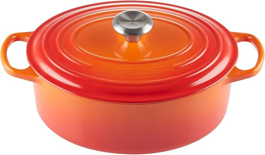 Le Creuset Enameled Cast Iron Signature Oval Dutch Oven, 5 qt, Flame