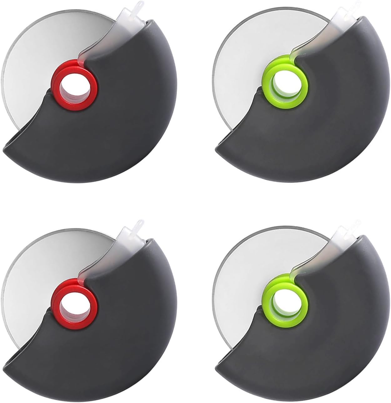 Pizza Cutter Wheel with Protective Blade Cover, 4Pcs Ergonomic Pizza Slicer, Classic Pizza Wheel for Cutting Through Crusts, Pies and More, Dishwasher Safe, Stainless Steel Pizza Cutter - Culinary Roots