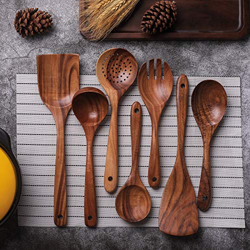 Wooden Non Stick Kitchen Pan Toolset 7 Pieces Set (7 Count)