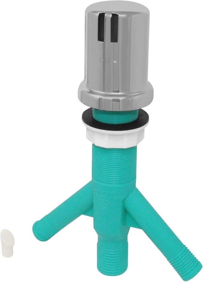 Dual Air Gap with Polished Chrome Brass Cap for Double Drawer or Two Separate Dishwashers with Skirted Cap and Extra Long Thread for Thick or Thin Countertops (AG200-204, AG200-X04, AMERIGAP)