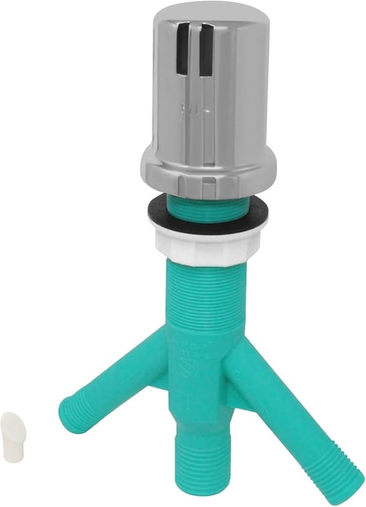 Dual Air Gap with Polished Chrome Brass Cap for Double Drawer or Two Separate Dishwashers with Skirted Cap and Extra Long Thread for Thick or Thin Countertops (AG200-204, AG200-X04, AMERIGAP)