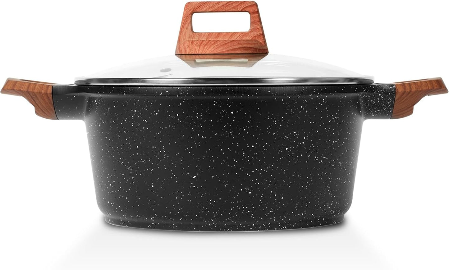 ESLITE LIFE Nonstick Stock Pot with Lid, 3 Quart Granite Casserole Small Soup Pot Pasta Cooking Pot, Induction Compatible, PTFE & PFOA Free, Black - Culinary Roots