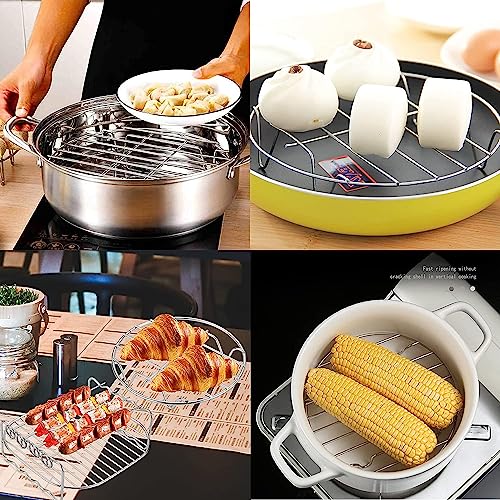 9.8" Round Cooking Rack Versatile Stainless Steel Grid Grill Steamer Rack