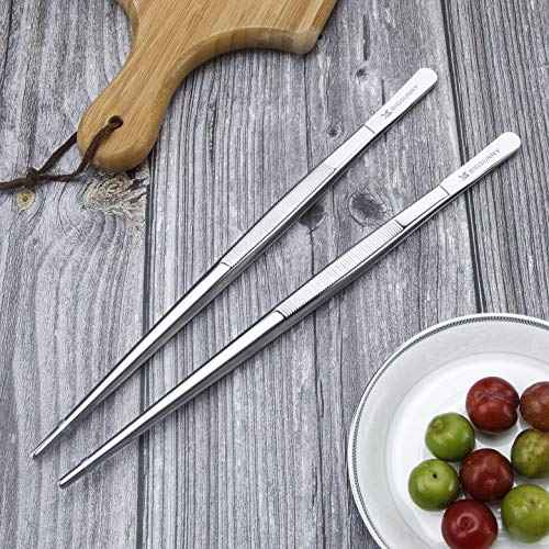 Set of 2 Kitchen Tweezers Fine Tweezer Tongs 12 Inch Stainless Steel Food Tweezer (2 Count)