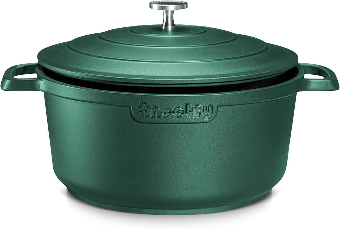 Large Dutch Oven Pot with Lid-7.5QT Cast Aluminum Oven Pot with Two Handles Lightweight for Bread Baking Braising and Roasting(Green) - Culinary Roots