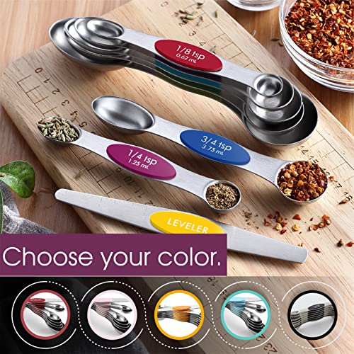 Magnetic Measuring Spoons Set of 8 for Kitchen