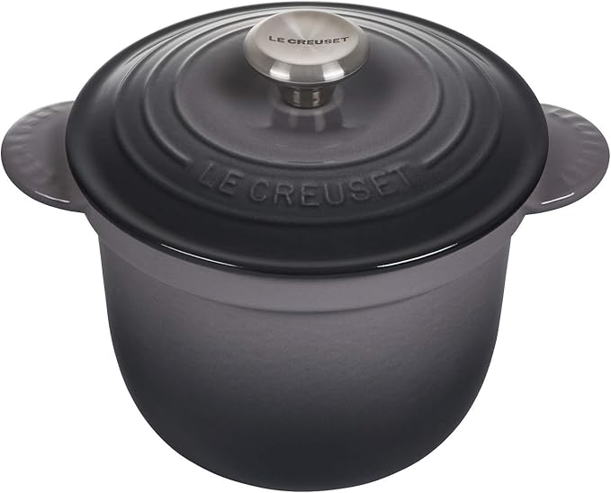 Le Creuset Enameled Cast Iron Rice Pot with Lid & Stoneware Insert, 2.25 qt., Oyster