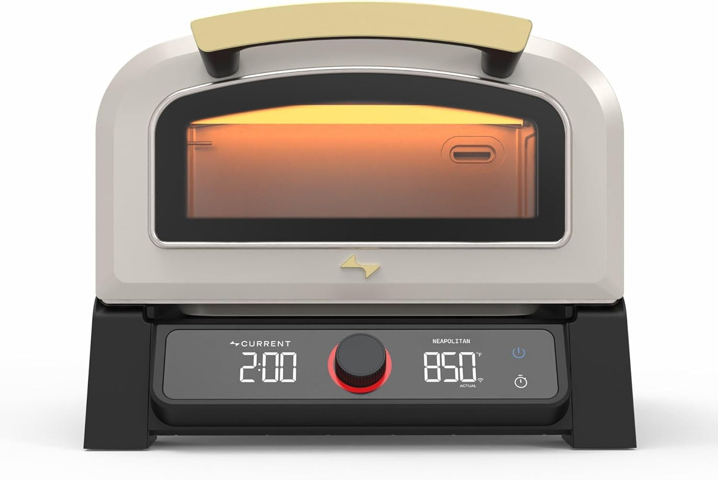 Current® Model P Smart Electric Pizza Oven, 12-Inch, 850°F Max, 5 Cooking Modes, App Connectivity for Temperature Monitoring & Custom Cooking Times, Compact for Indoor & Outdoor Use, Beige - Culinary Roots