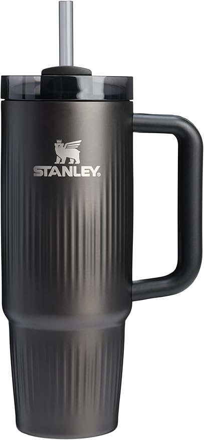 STANLEY Quencher H2.0 Tumbler with Handle and Straw 30 oz | Flowstate 3-Position Lid | Cup Holder Compatible for Travel | Insulated Stainless Steel Cup | BPA-Free | Fluted Black