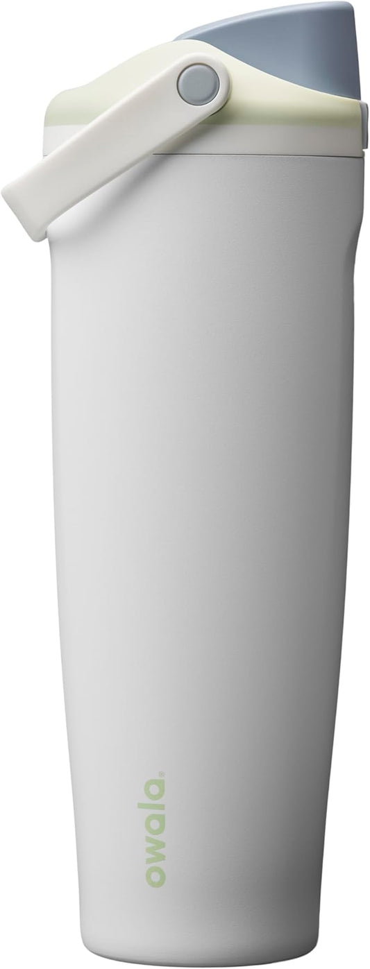 Owala FreeSip Sway Insulated Stainless Steel Water Bottle with Two-Way Spout, Built-In Straw and Bucket Handle, Made for Travel, School, and Sports, 30oz, BPA Free, Leak Proof, Iced Breeze