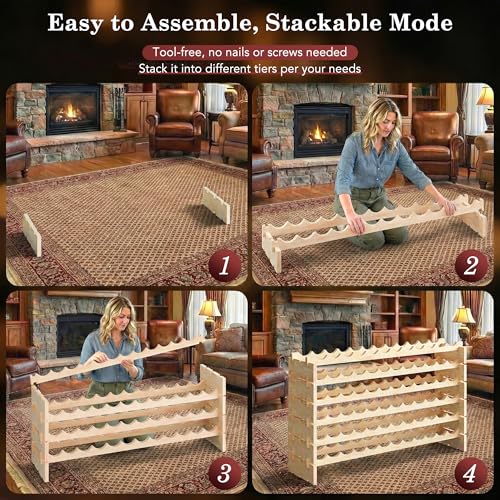 72 Bottles Stackable Modular Wine Rack