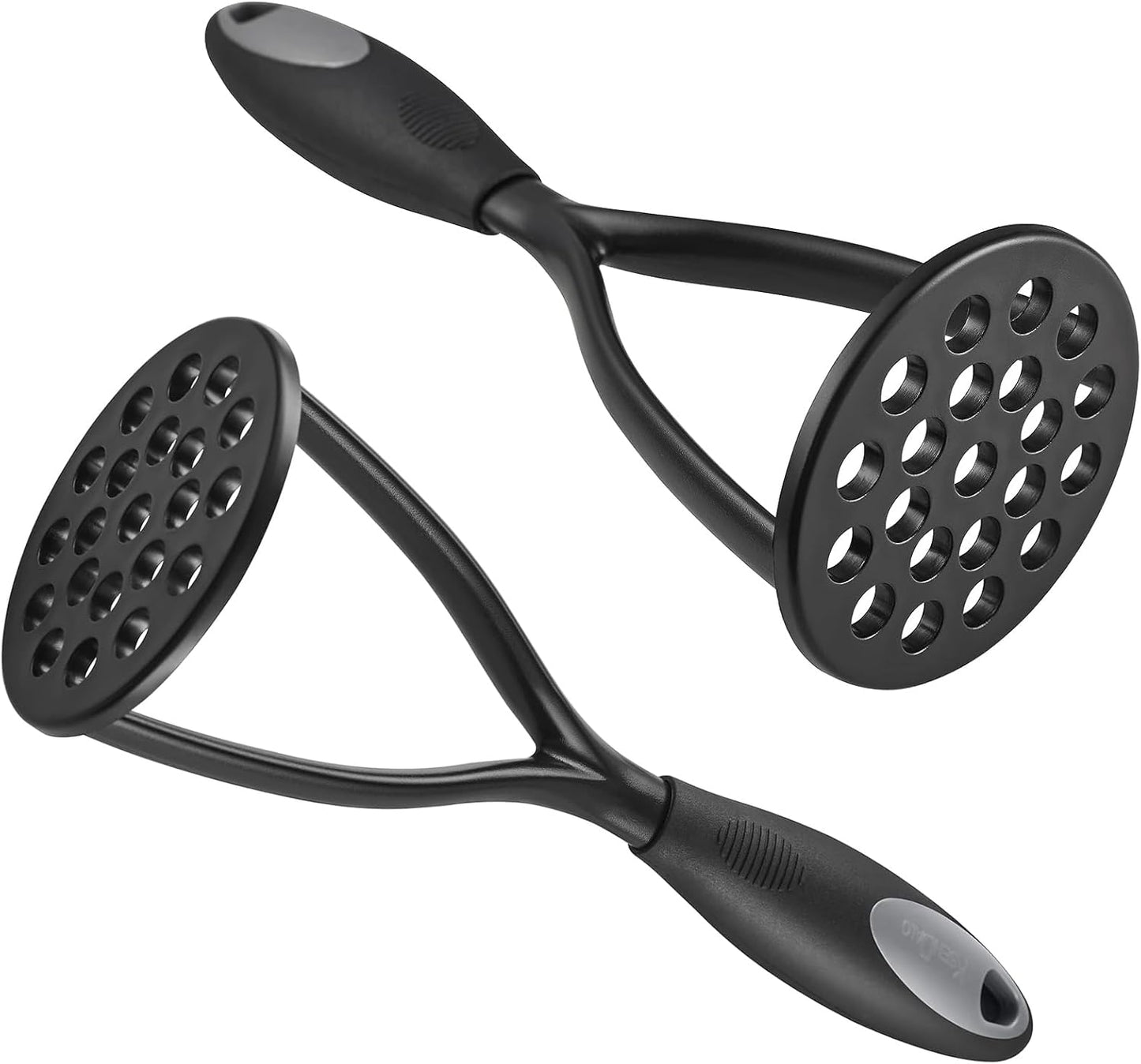 KSENDALO Nylon Potato Masher Set of 2, Thick Nonstick Food Masher Comfortable Rubber Wrapped Handle European Imported Nylon Blade, Black - Culinary Roots