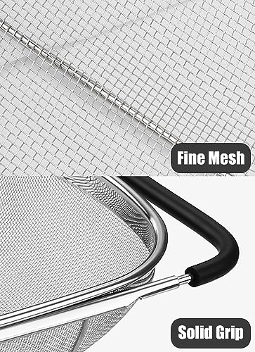 Fine Mesh Colander Over The Sink 6 Quart Stainless Steel Strainer Basket