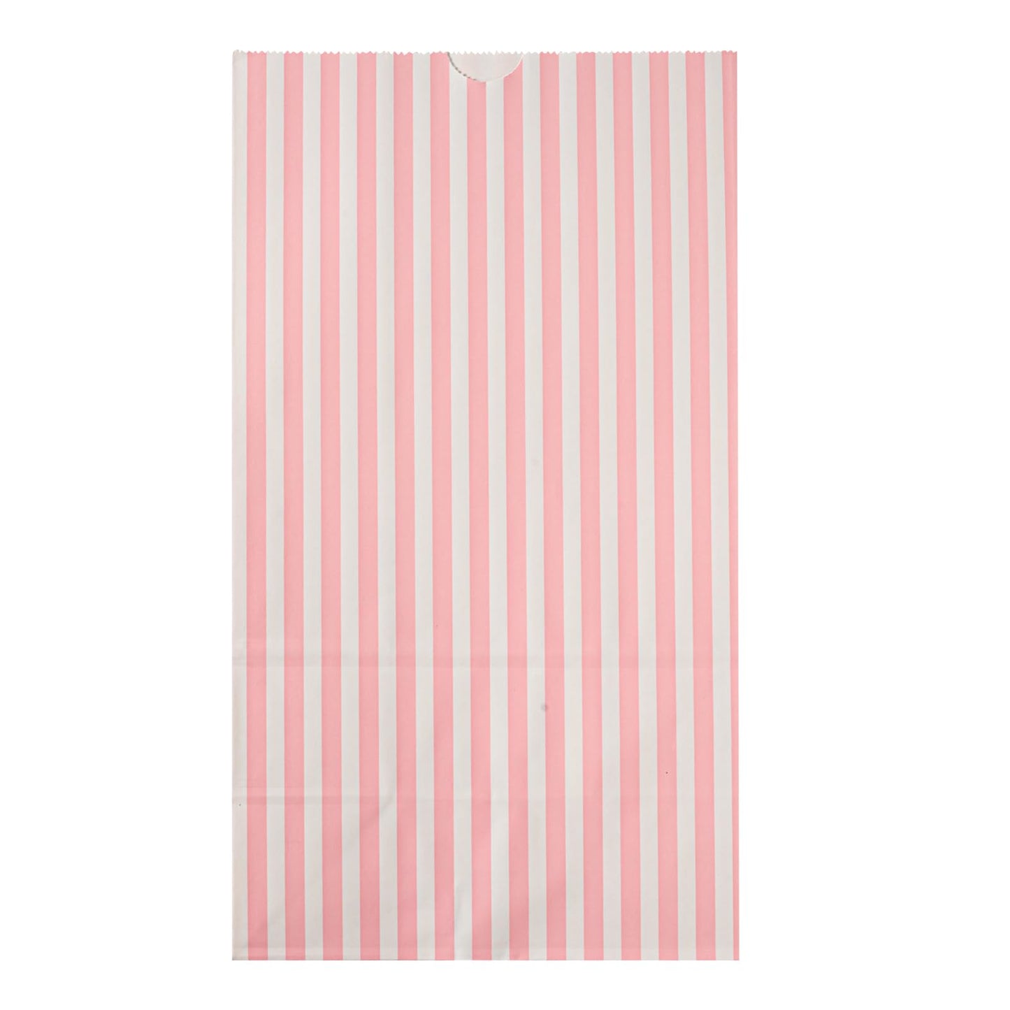 Pink And White Stripe Paper Bag (100 Count)