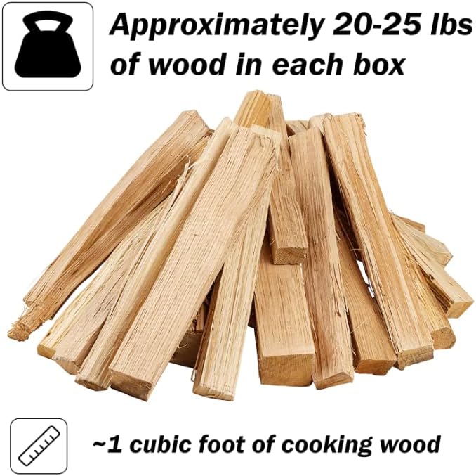 Pizza Oven Wood 12 Inch Naturally Cured White Oak Splits Cooking Wood for Free Standing Ovens 1650 Cubic Inches (Cherry) - Culinary Roots