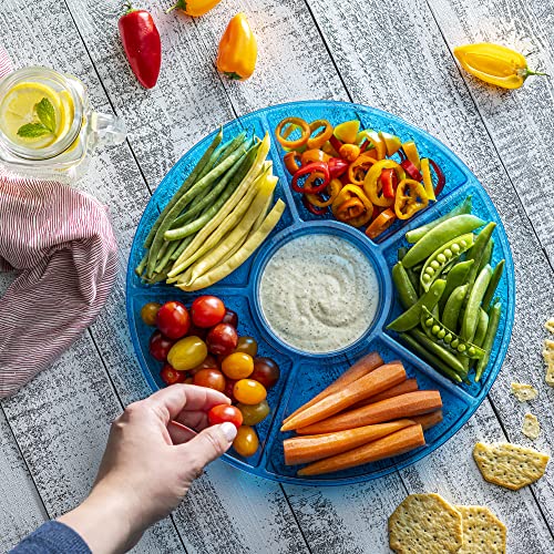 6 Sectional Round Plastic Serving Tray