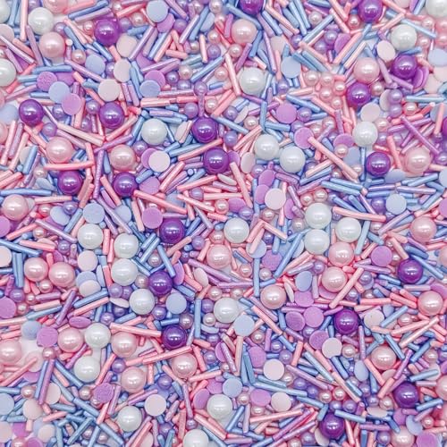 Purple Series Sprinkles Candy Mix Size Edible Pearls Cake Decorations Cupcake Toppers Cookie Decorating Perfect for Wedding Party Valentine Halloween Christmas Supplies 4.58OZ (4.58 Ounce)