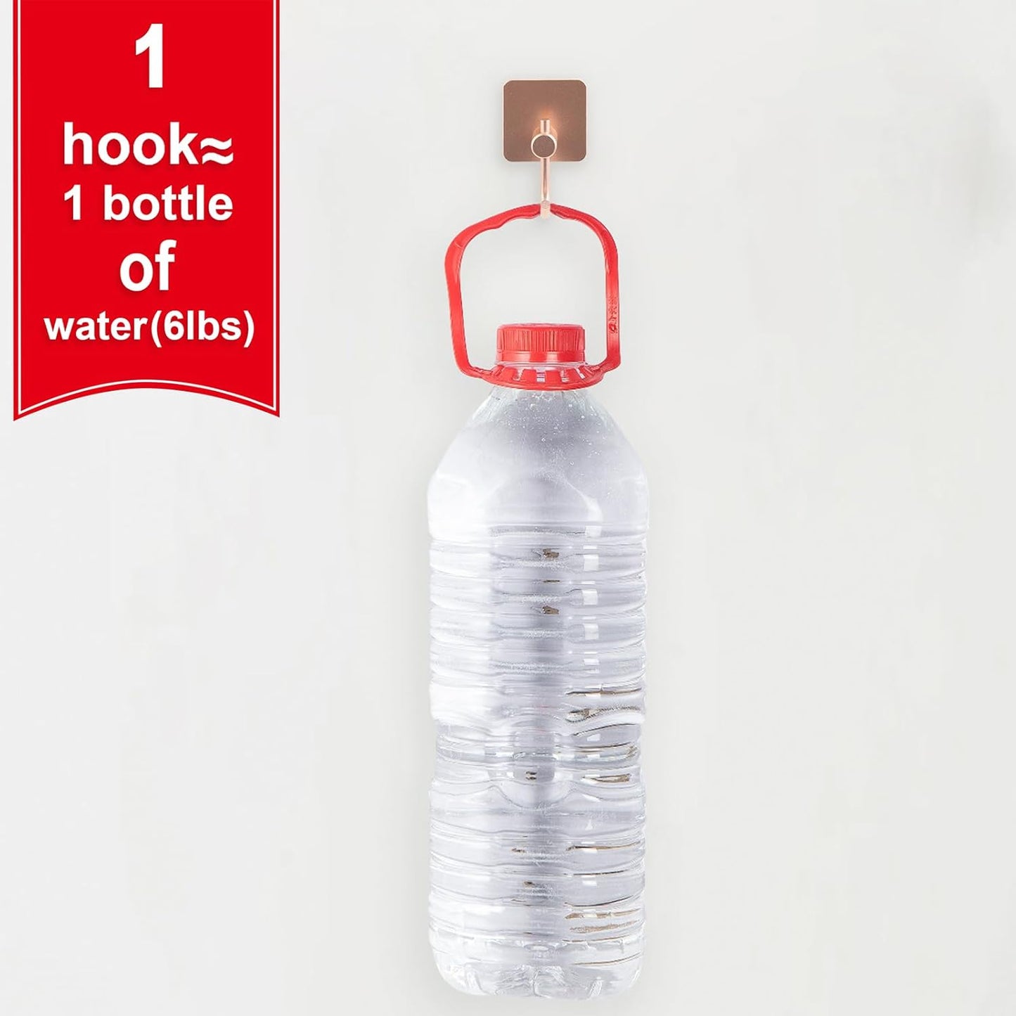 Aluminum Wall Hooks, No Drill Damage-Free Adhesive Hook, Product for Hanging Heavy Duty for Bathroom Kitchen Home (Curved Square Rose Gold Hook, 4)