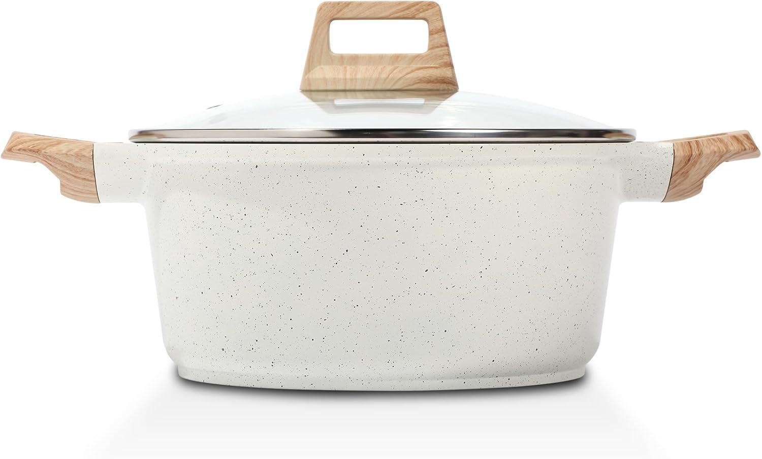 ESLITE LIFE Nonstick Stock Pot with Lid, 3 Quart Granite Casserole Small Soup Pot Pasta Cooking Pot, Induction Compatible, PTFE & PFOA Free, White - Culinary Roots