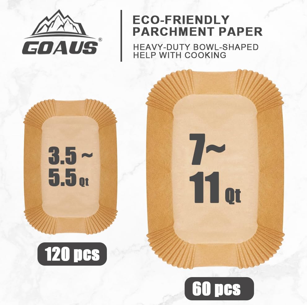 Parchment Paper Liners 60+120 Pcs Combo for Air Fryer Flexbasket Megazone Fit Ninja Foodi DZ071 7 (180 Count)