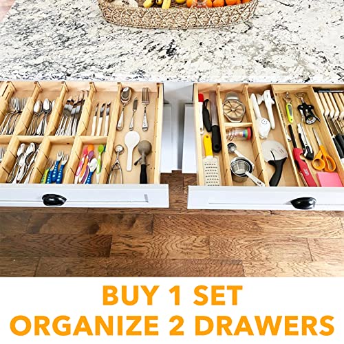 Bamboo Drawer Dividers with Inserts and Labels