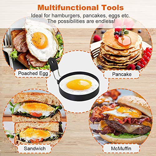 3.5" Egg Rings Set of 2 with Silicone Handle (2 Count)