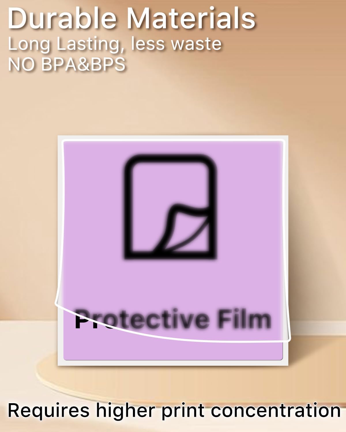 iEager Purple Square Thermal Label Stickers, 3" x 3" Self-Adhesive Square Direct Thermal Labels with Perforation Line, 500 Sheets/Roll