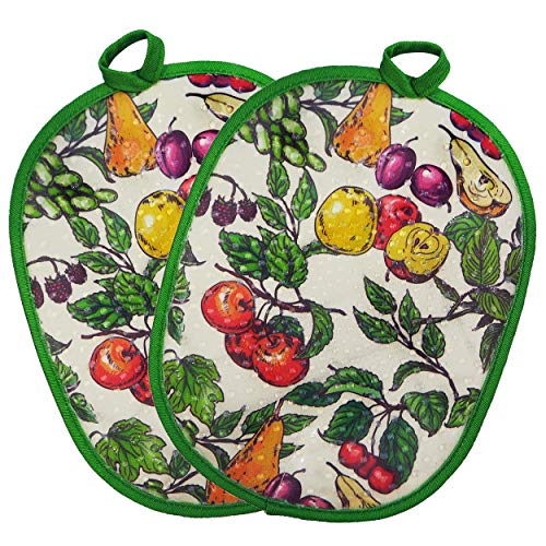 Pot Holders with Transparent Clear Silicone Shell and Nice Friut Flower (2 Count)