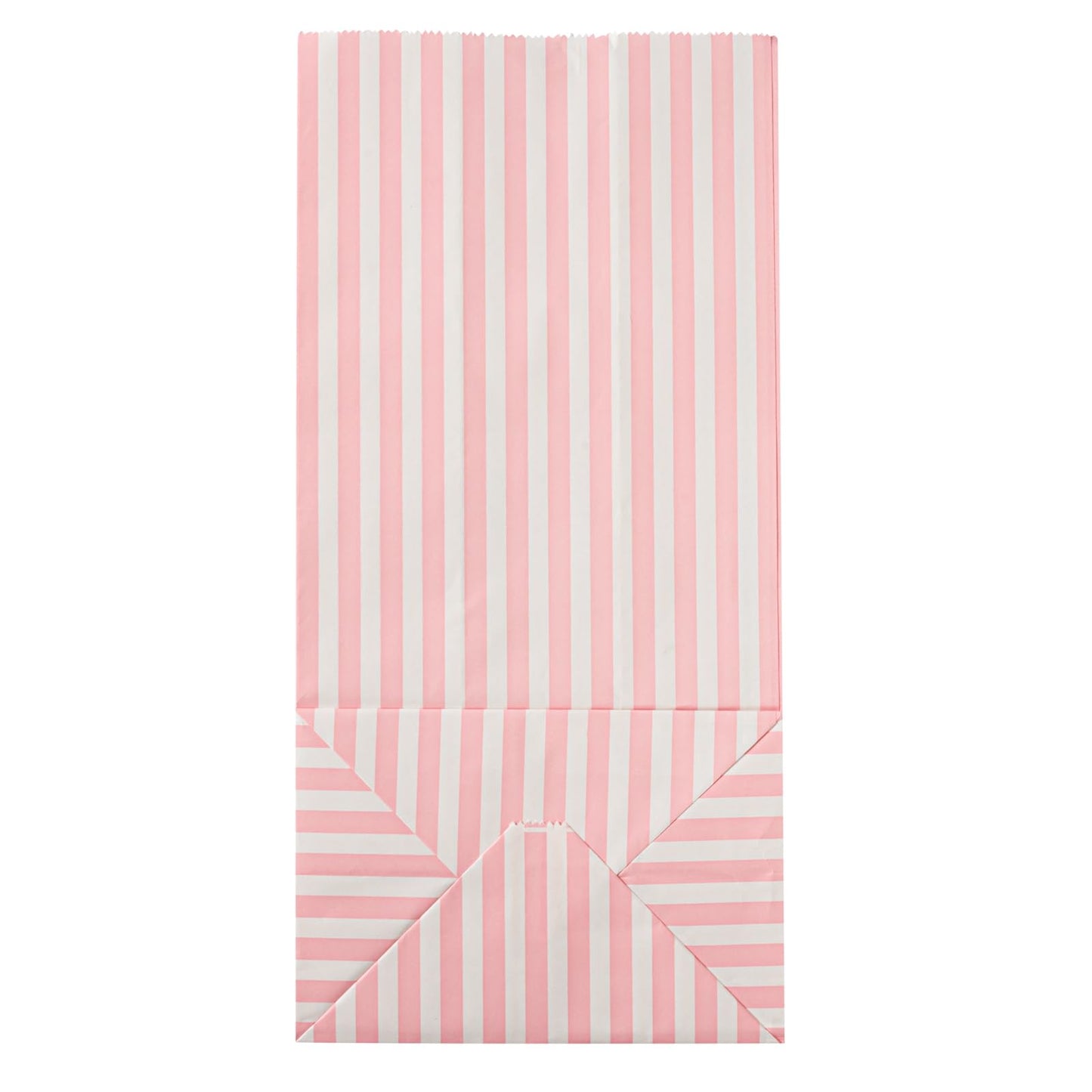 Pink And White Stripe Paper Bag (100 Count)